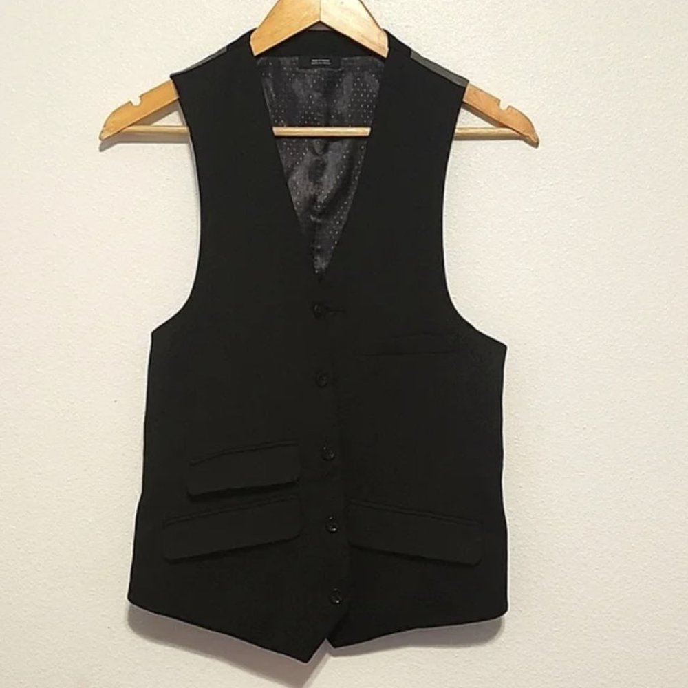 Black Vest with Gray Back Modern Fit